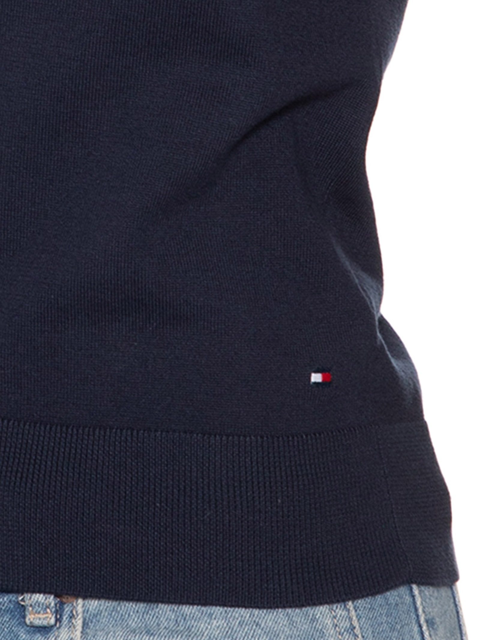 Regata Feminina Jersey Stitch Sl C-NK Swt Azul Tommy Hilfiger