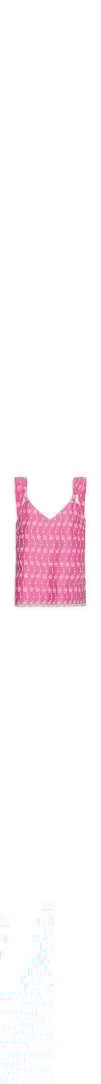 Regata Feminina Laise Bordado Contrastante - Rosa