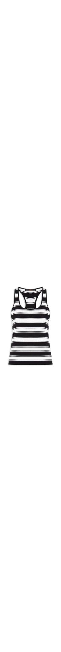Regata Feminina Listra de Tricot - Preto