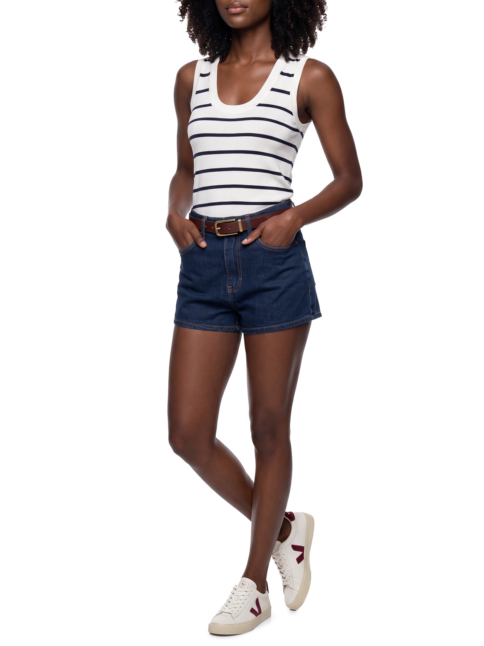 Regata Feminina Listrada Branco Hering