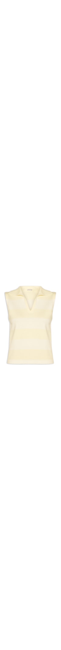 Regata Feminina Listrada Em Tricot - Amarelo
