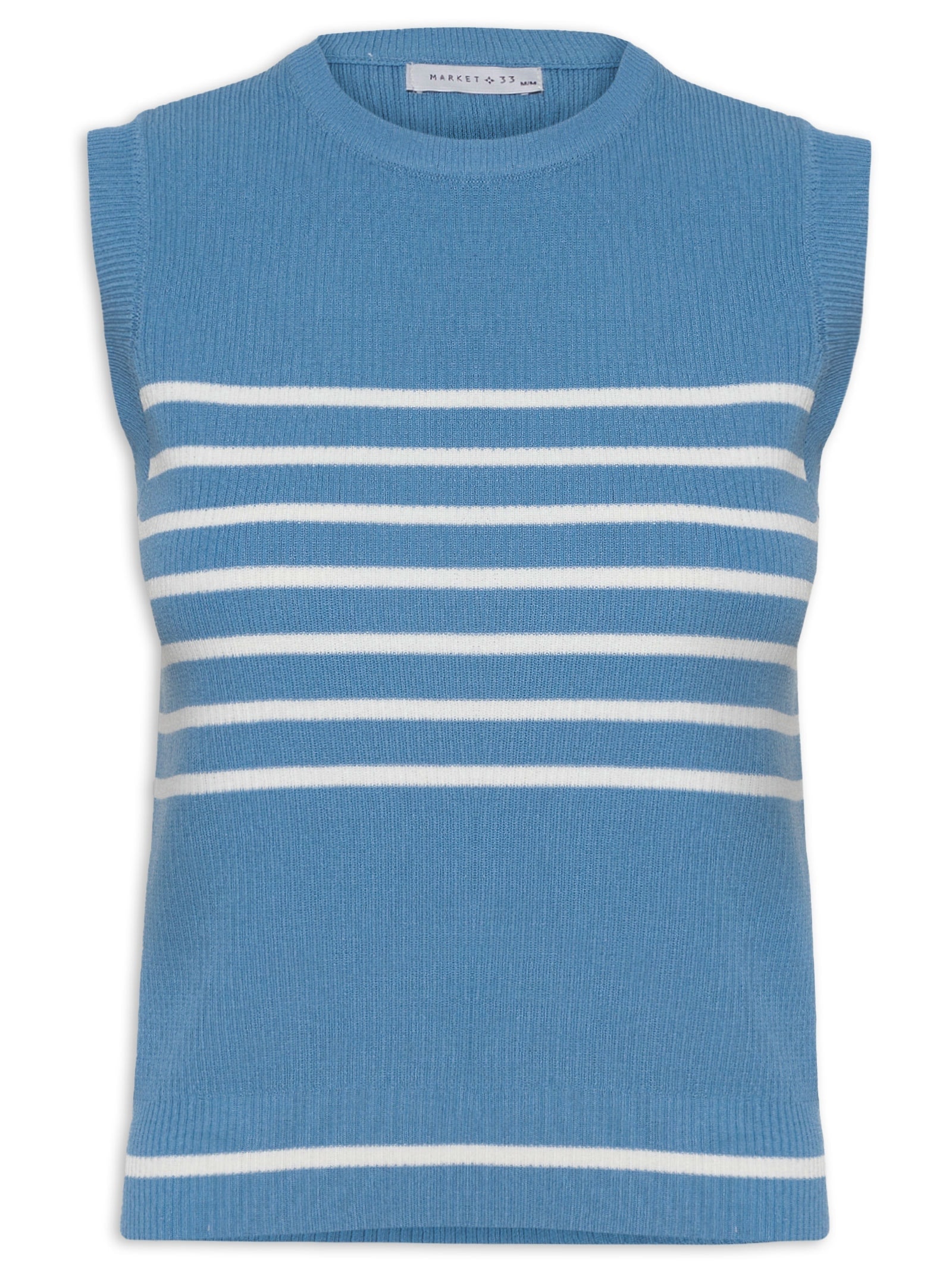 Regata Feminina Listrada Em Tricot Azul Market 33