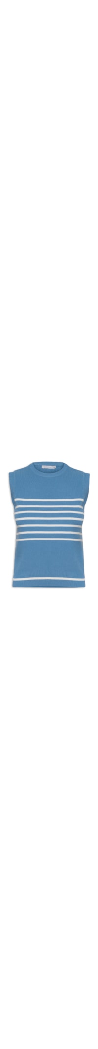 Regata Feminina Listrada Em Tricot - Azul