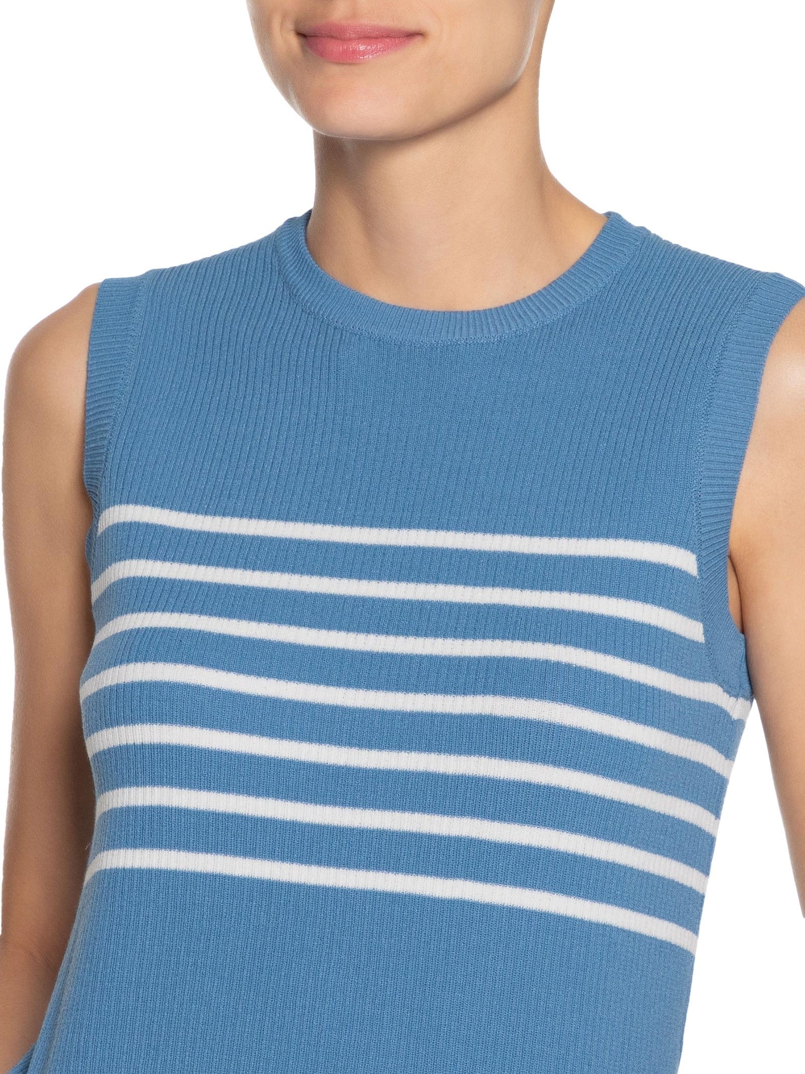 Regata Feminina Listrada Em Tricot Azul Market 33