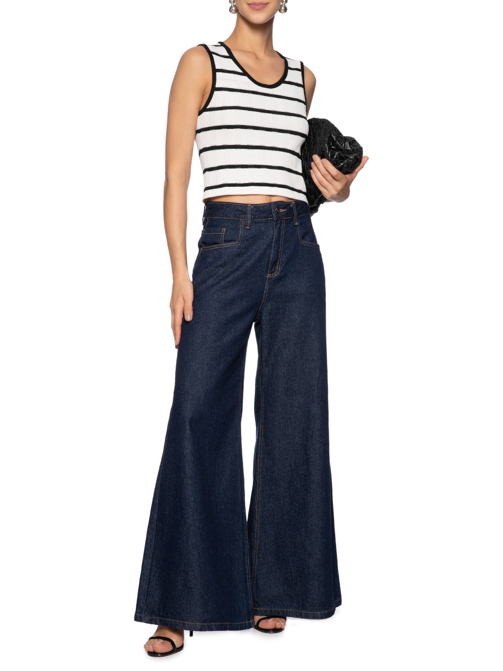 Regata Feminina Listrada Em Tricot Off White Market 33