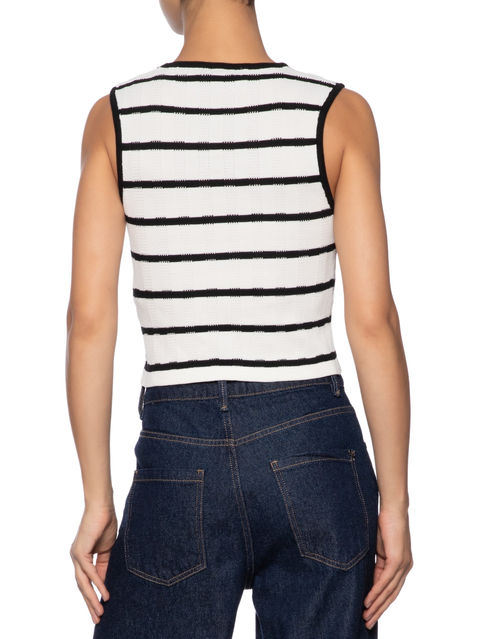 Regata Feminina Listrada Em Tricot Off White Market 33