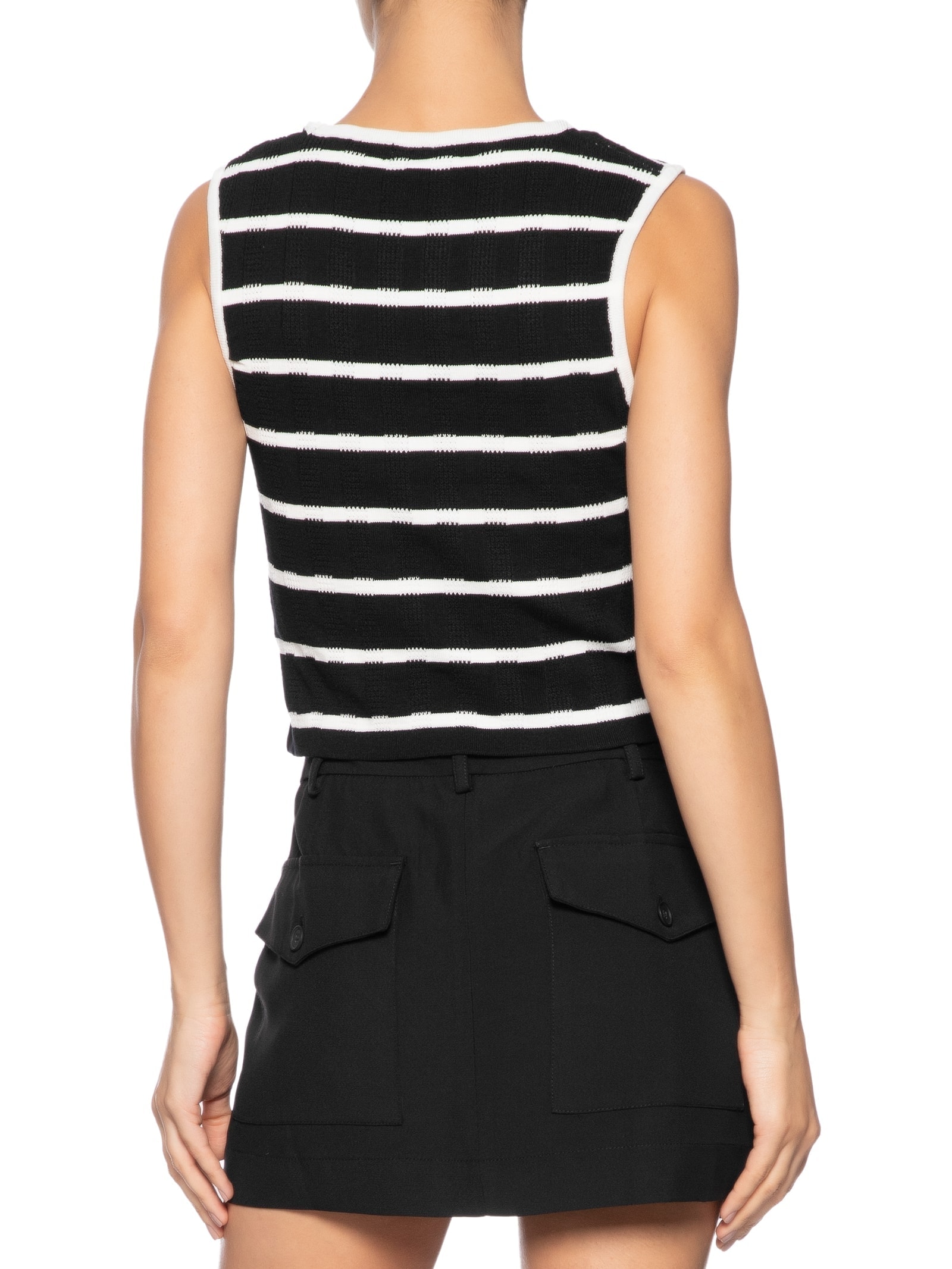 Regata Feminina Listrada Em Tricot Preto Market 33