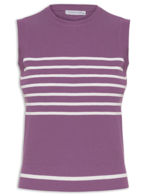 Regata Feminina Listrada Em Tricot – Roxo