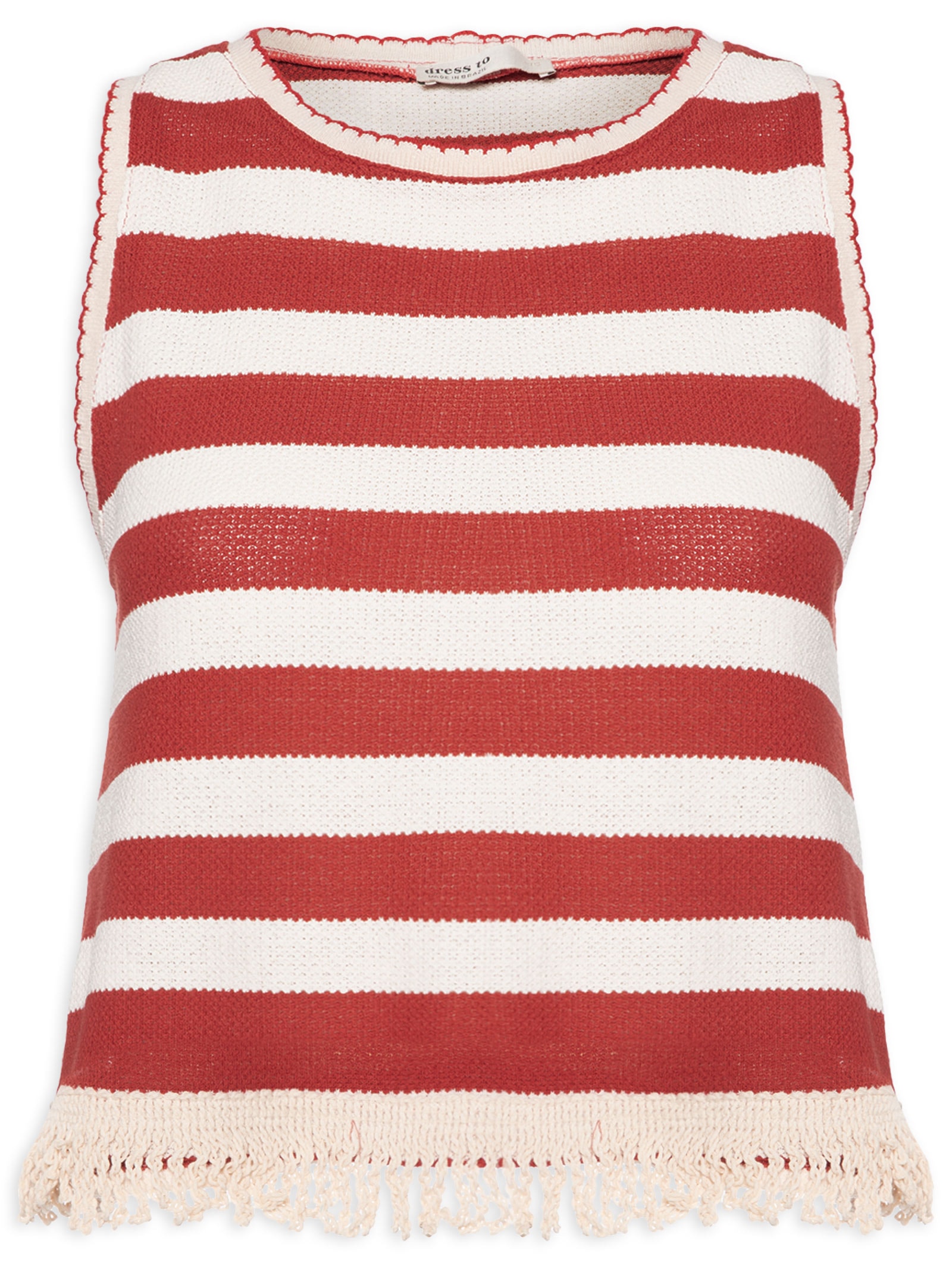 Regata Feminina Listrada Malha Tricot – Vermelho Dress To