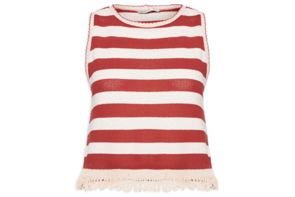 Regata Feminina Listrada Malha Tricot – Vermelho