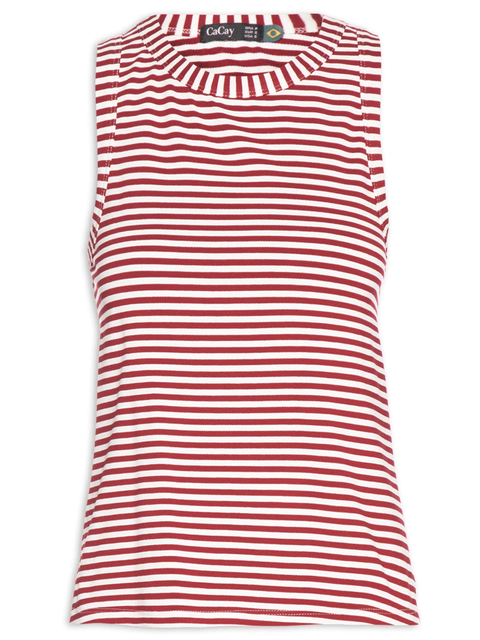 Regata Feminina Listras Vermelho Cacay