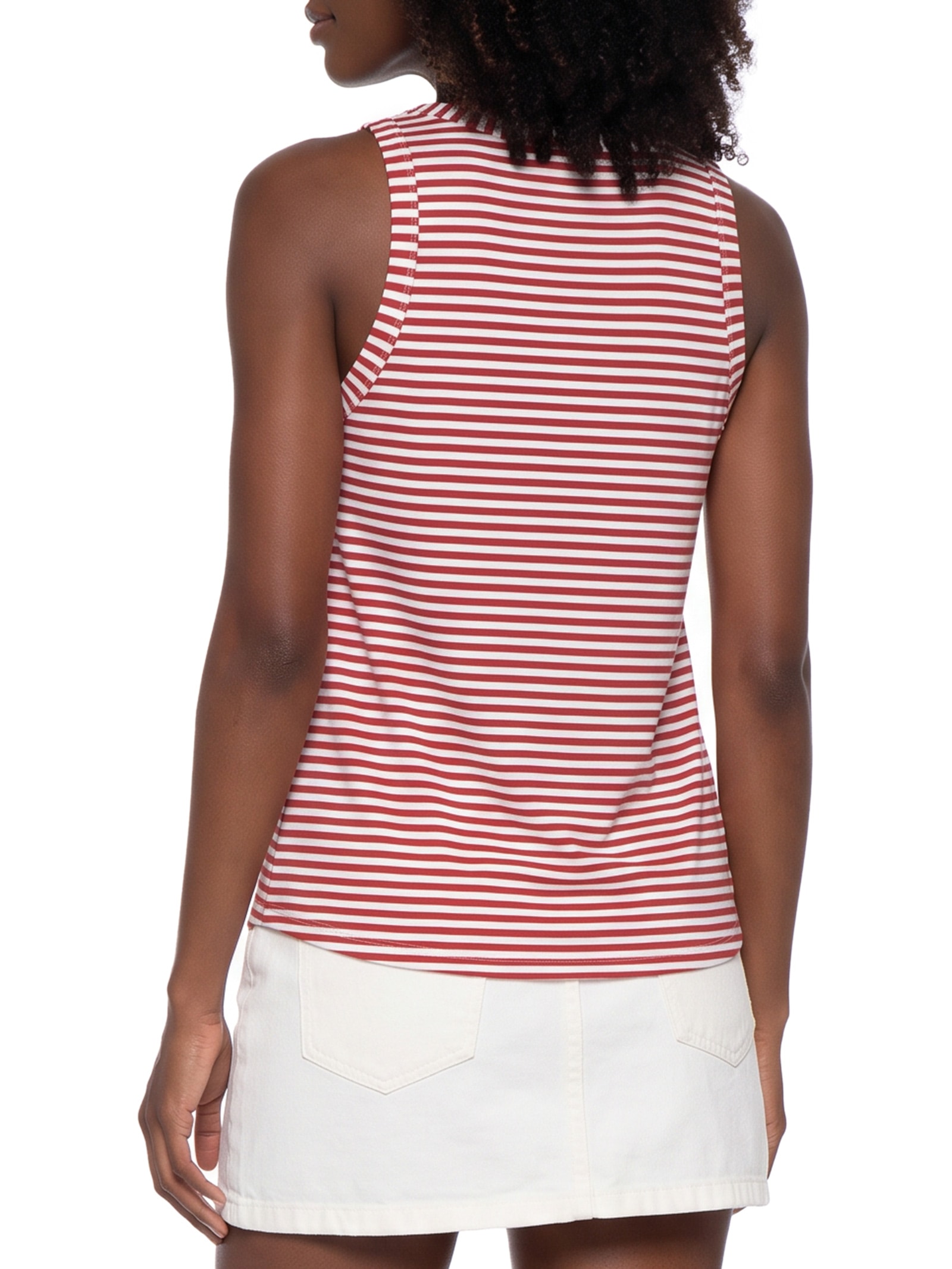 Regata Feminina Listras Vermelho Cacay