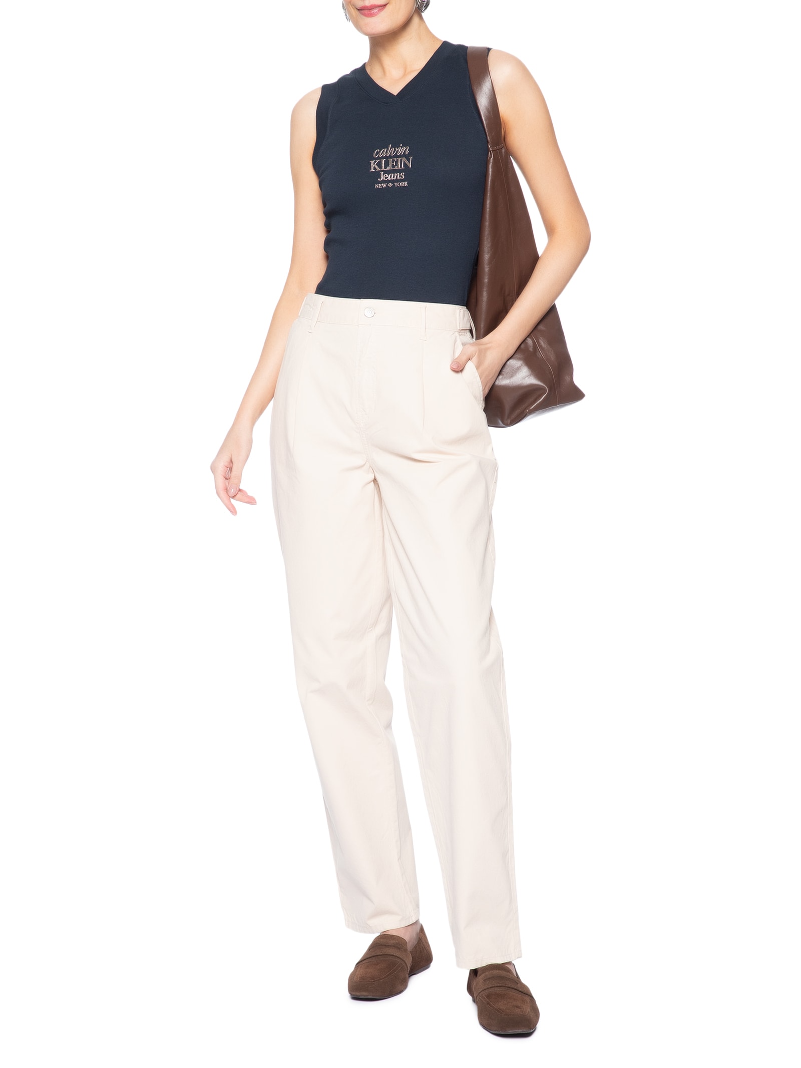 Regata Feminina Logo Ny Foil – Azul Calvin Klein Jeans