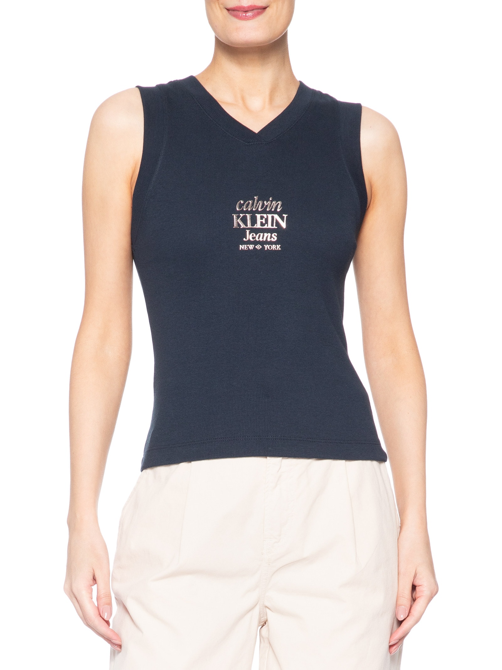 Regata Feminina Logo Ny Foil – Azul Calvin Klein Jeans