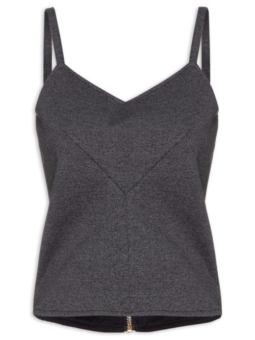 Regata Feminina Malha Alça Fina – Cinza