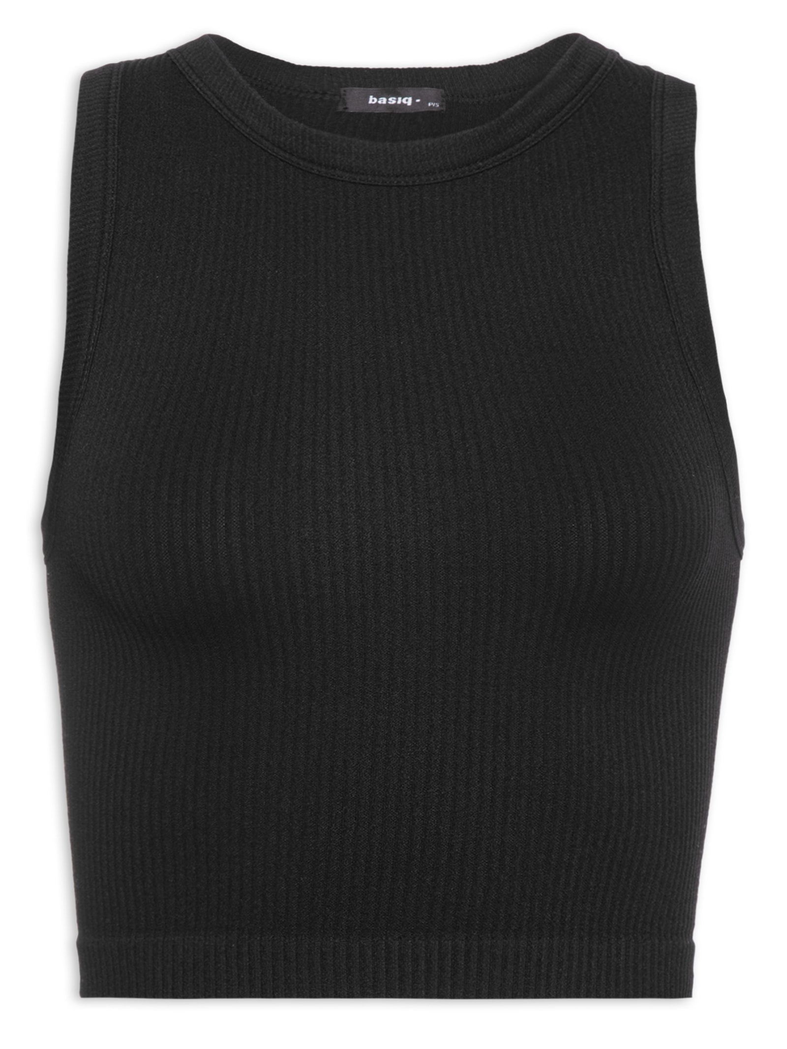 Regata Feminina Malha Canelada Preto Basiq