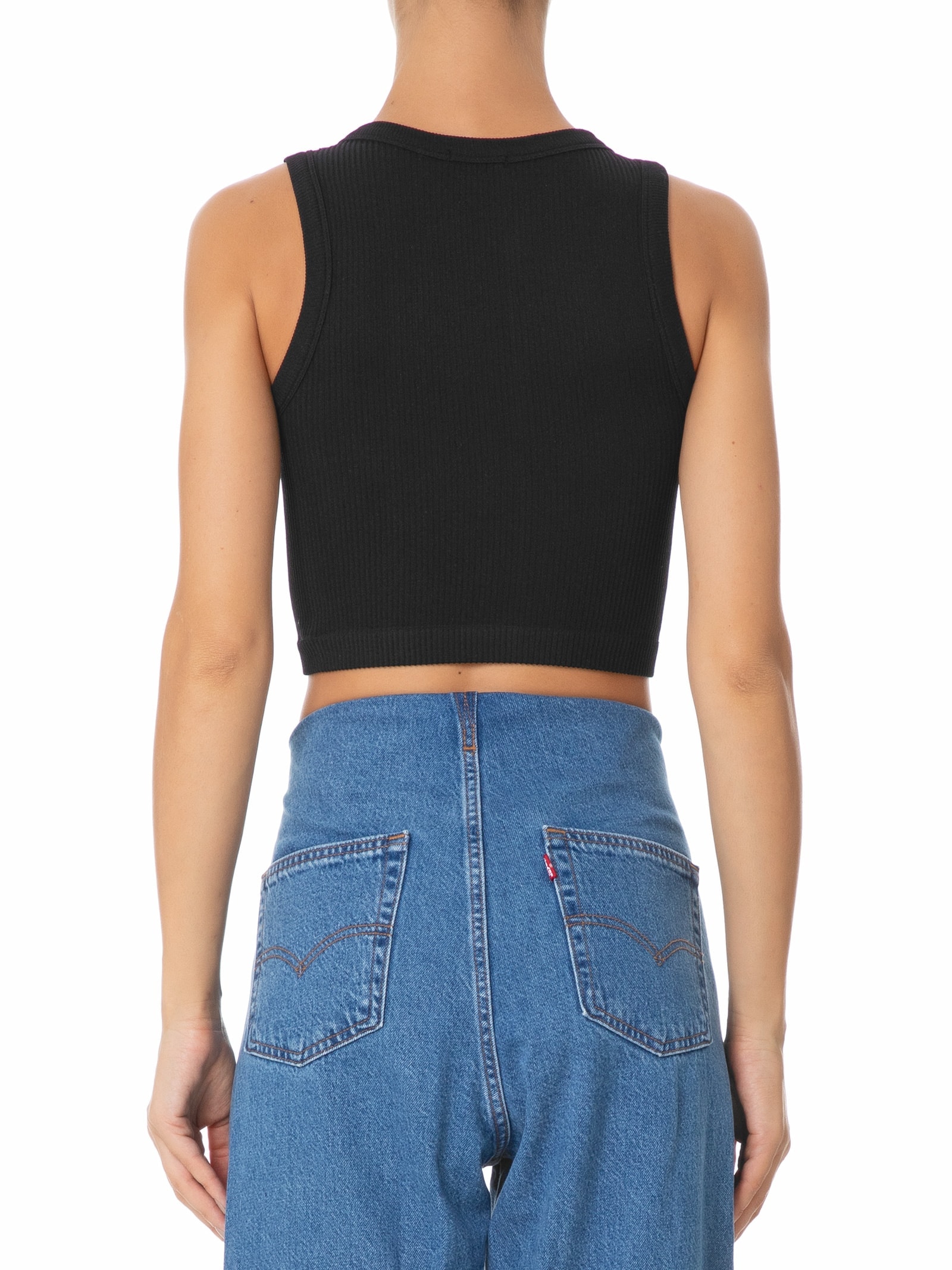 Regata Feminina Malha Canelada Preto Basiq