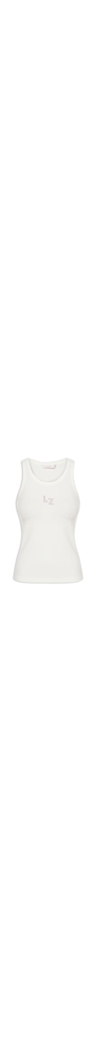 Regata Feminina Malha Canelada Stripe - Branco