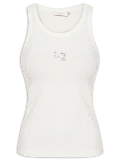 Regata Feminina Malha Canelada Stripe – Branco