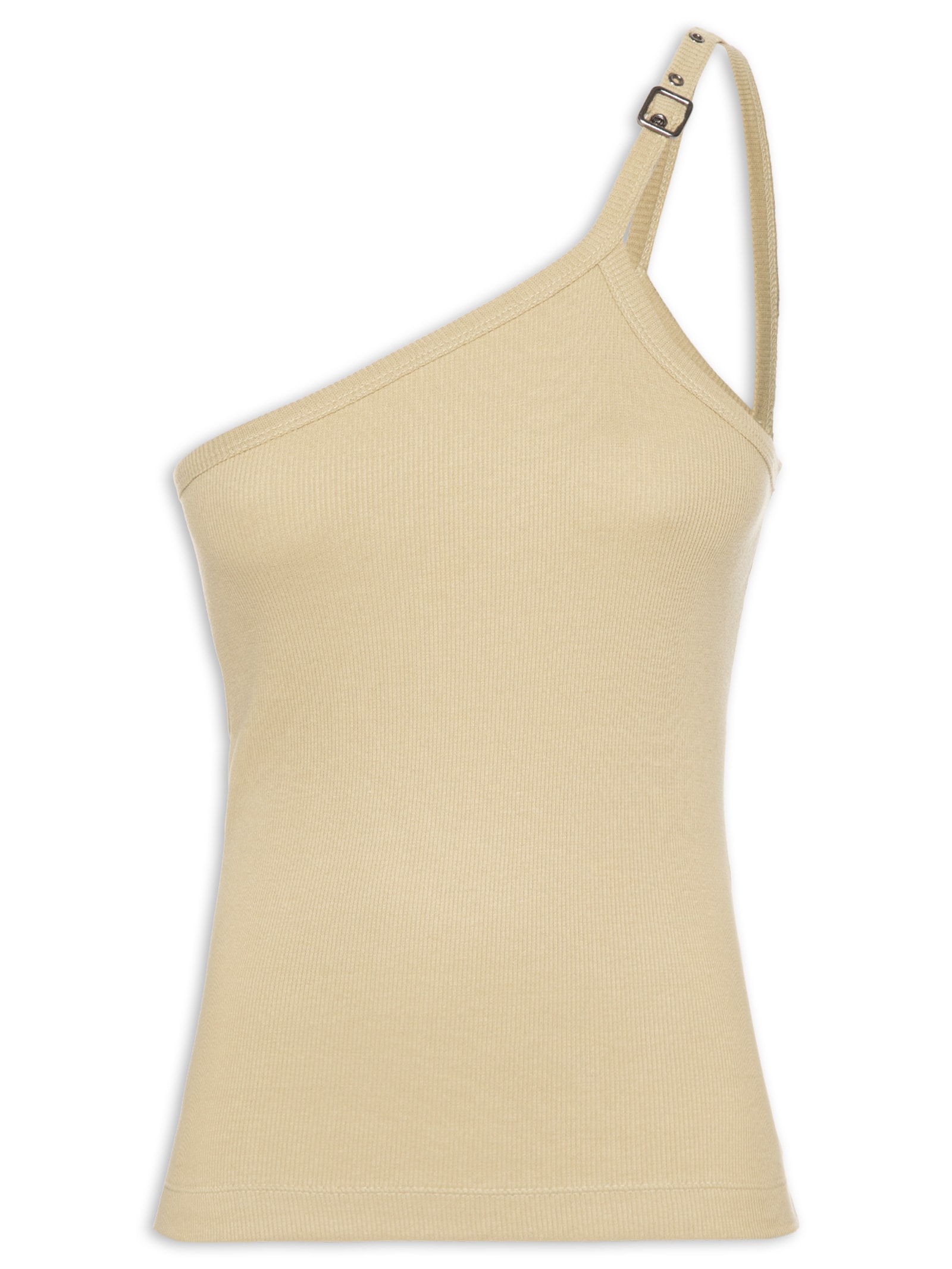 Regata Feminina Malha Fivela Alça Bege Animale Jeans