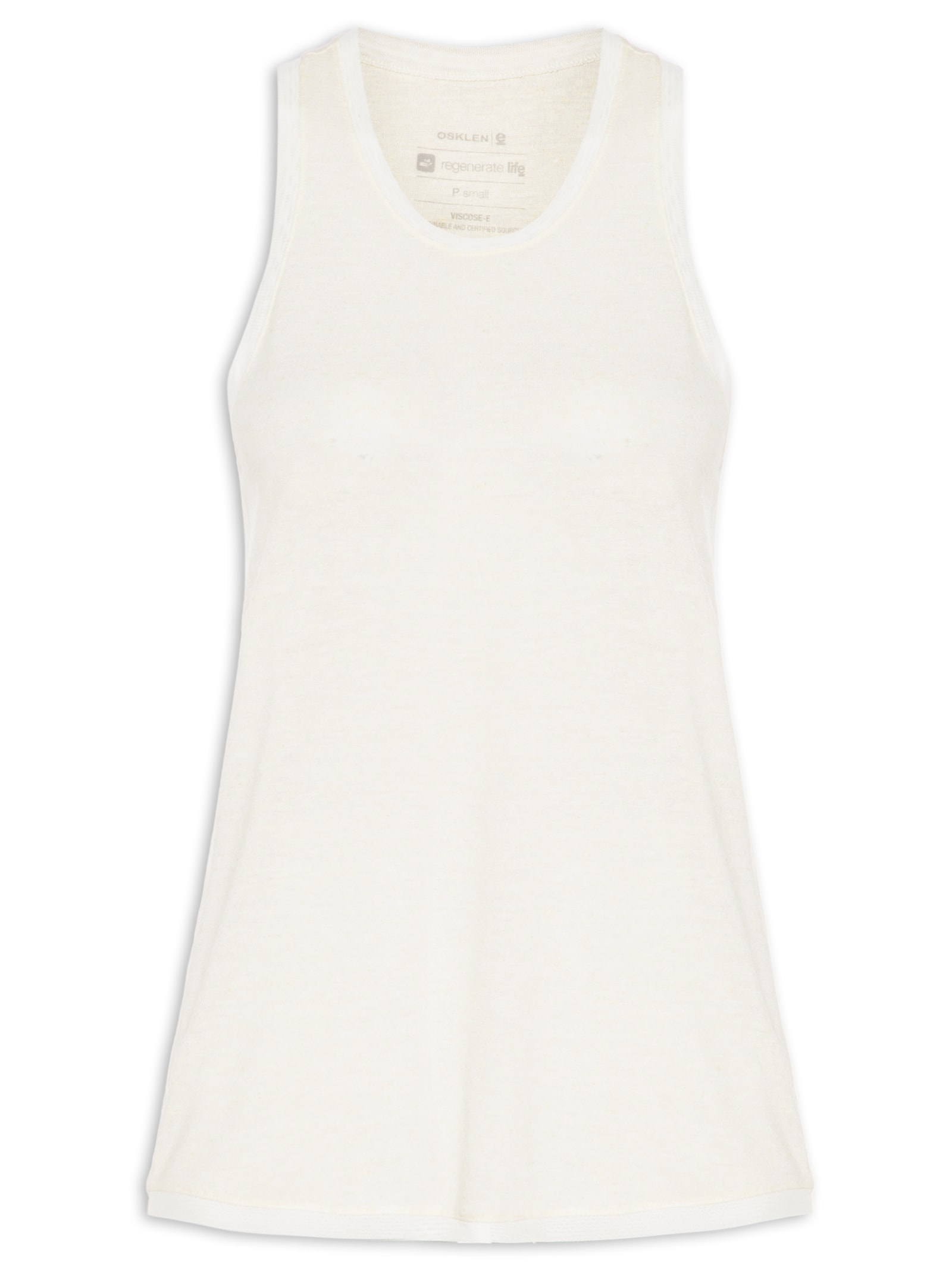 Regata Feminina Malha Linen Branco Osklen