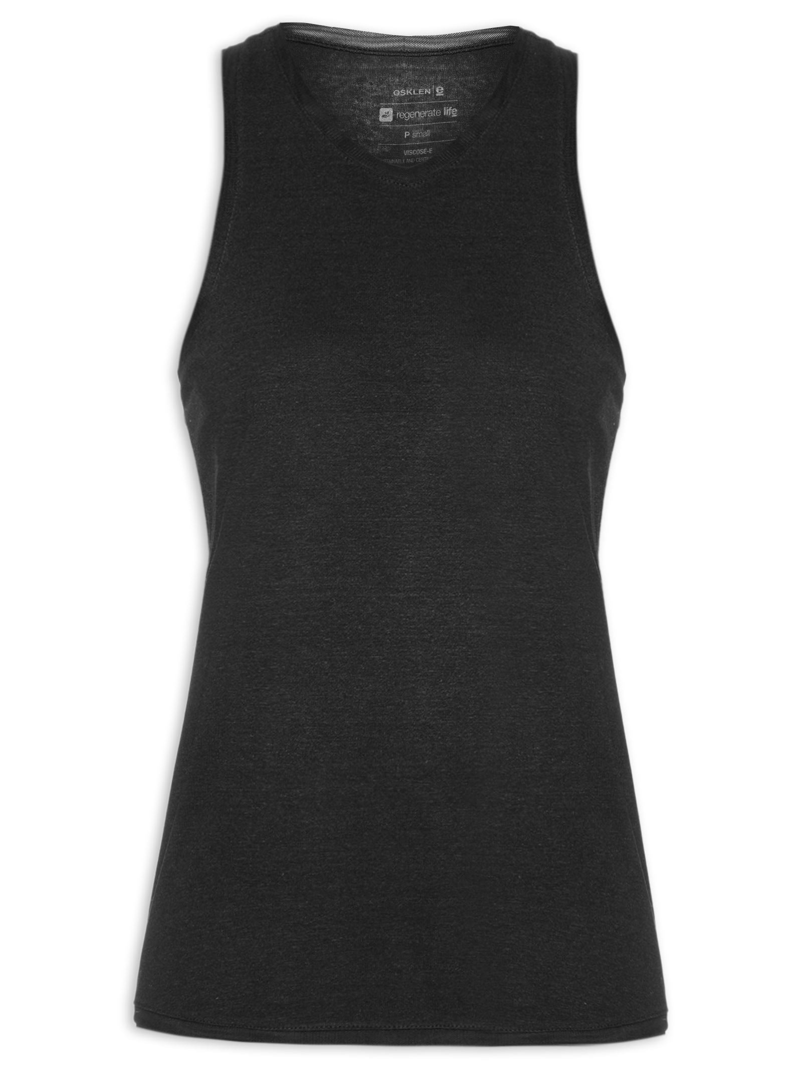 Regata Feminina Malha Linen Preto Osklen