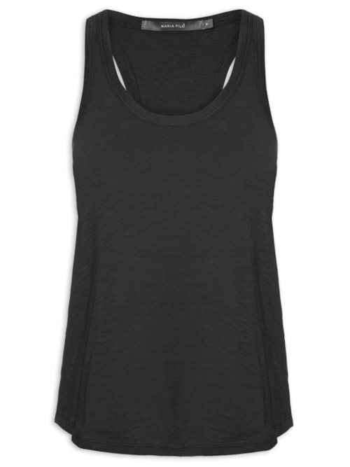 Regata Feminina Malha Nadador – Preto