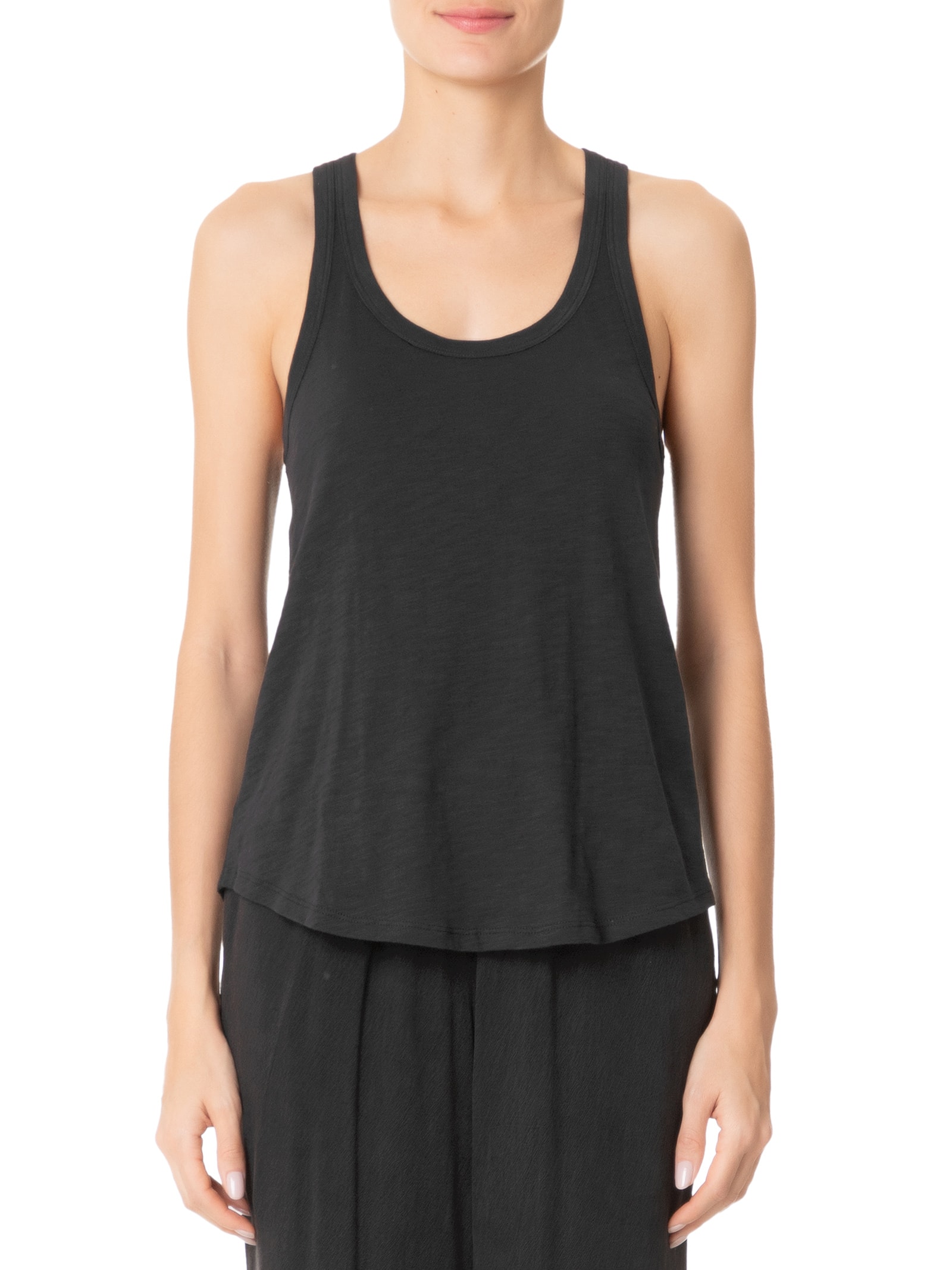 Regata Feminina Malha Nadador Preto Maria Filó