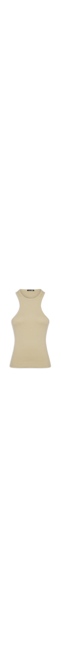 Regata Feminina Malha Rib Halter Nick - Bege