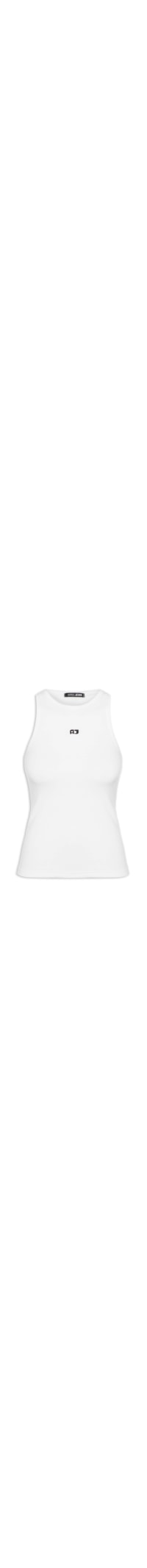 Regata Feminina Malha Rib Nadador Contraste - Branco