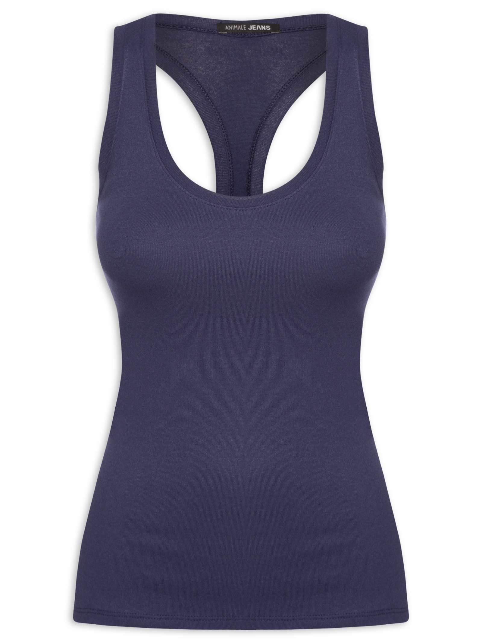 Regata Feminina Malha Tricot Nadador Azul Animale Jeans
