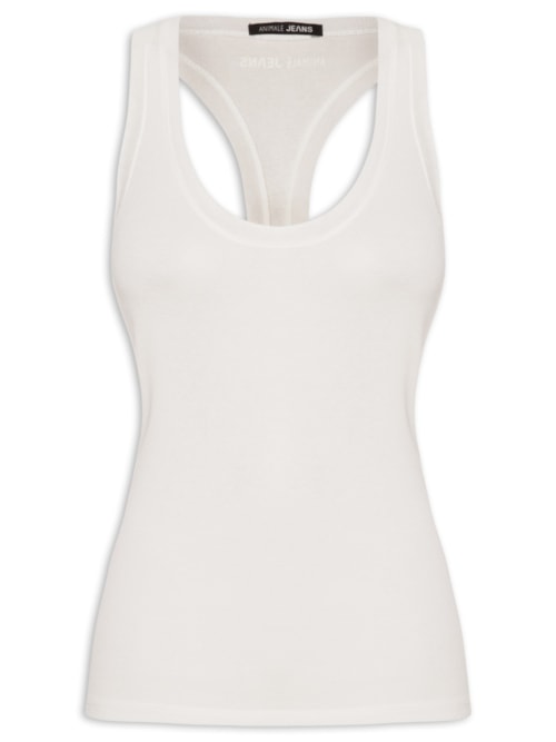 Regata Feminina Malha Tricot Nadador – Branco
