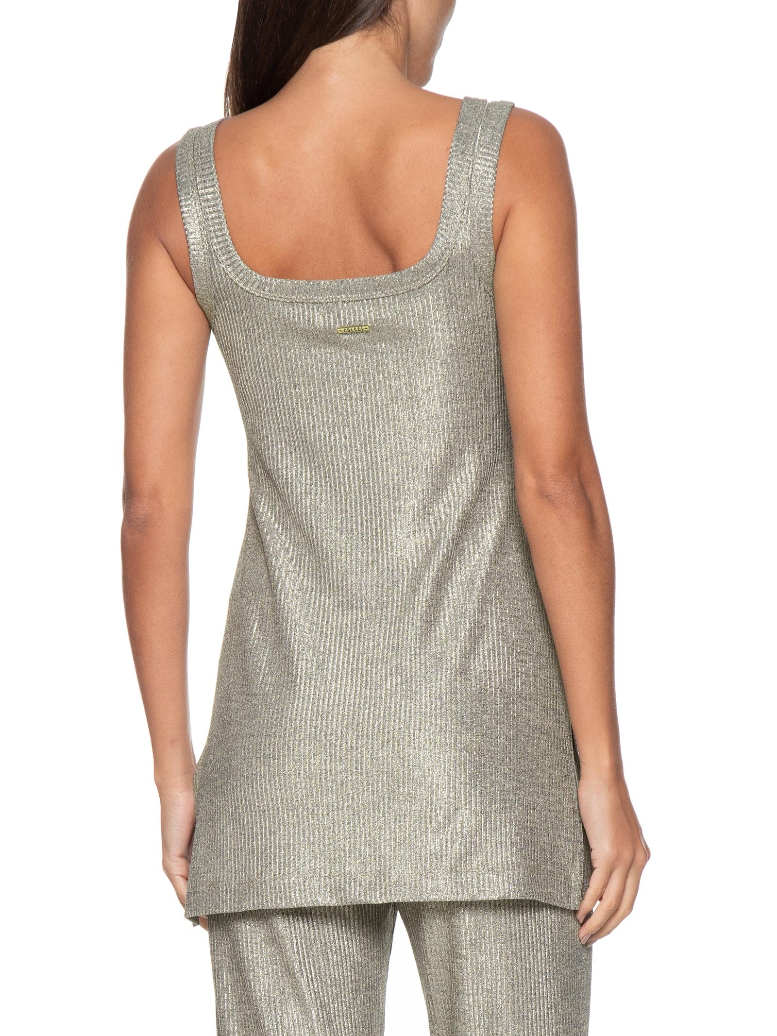 Regata Feminina Metalizada Dourado Colcci