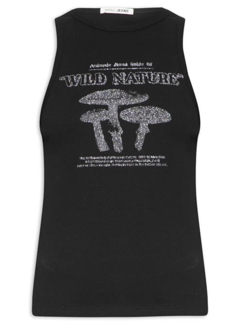 Regata Feminina Mushrooms Bright – Preto