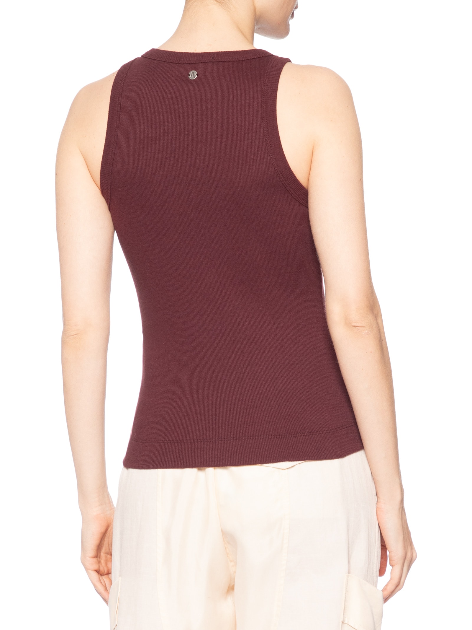 Regata Feminina Nadador Com Friso Frontal Marrom Animale Jeans