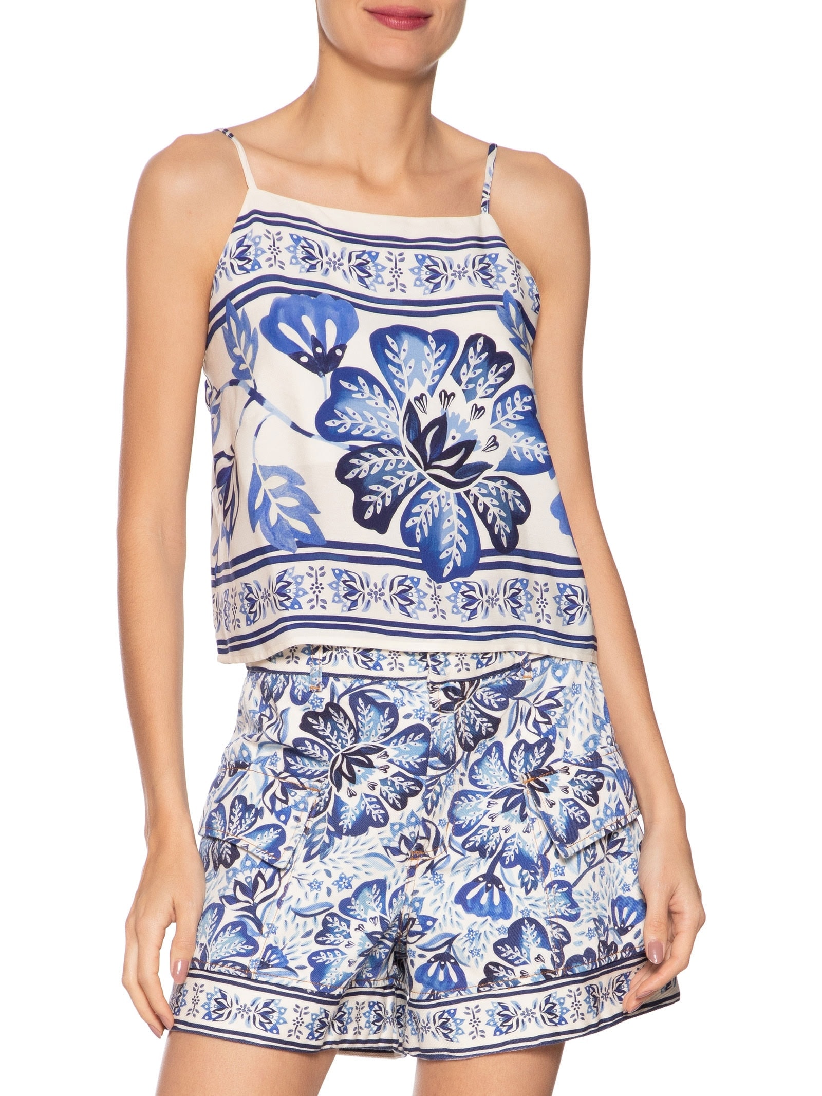 Regata Feminina Paraíso de Flor Branco Farm