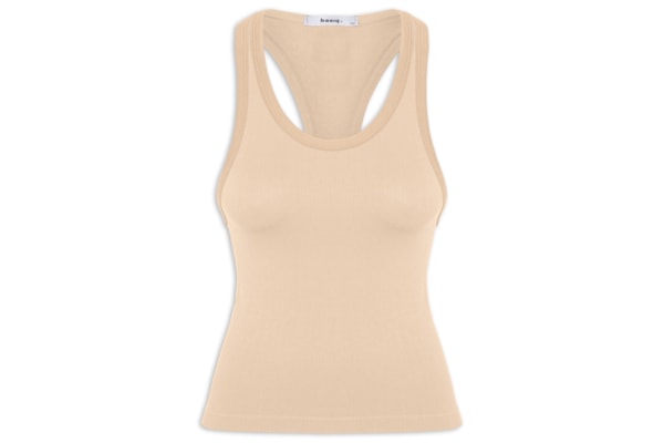 Regata Feminina Poliamida Canelada Nadadora - Bege