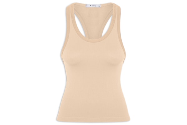 Regata Feminina Poliamida Canelada Nadadora - Bege