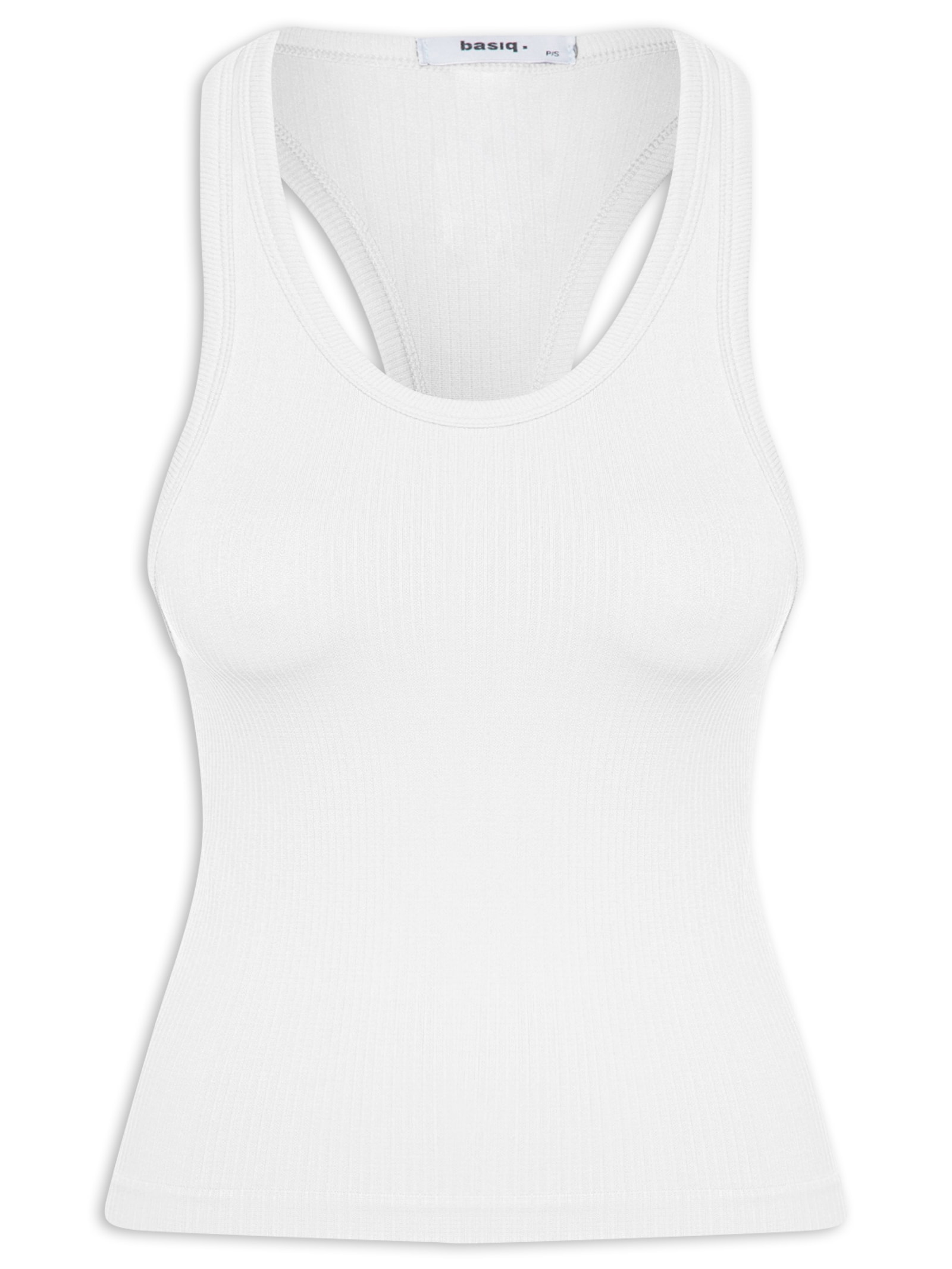 Regata Feminina Poliamida Canelada Nadadora Branco Basiq