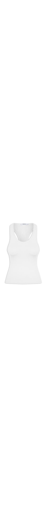 Regata Feminina Poliamida Canelada Nadadora - Branco