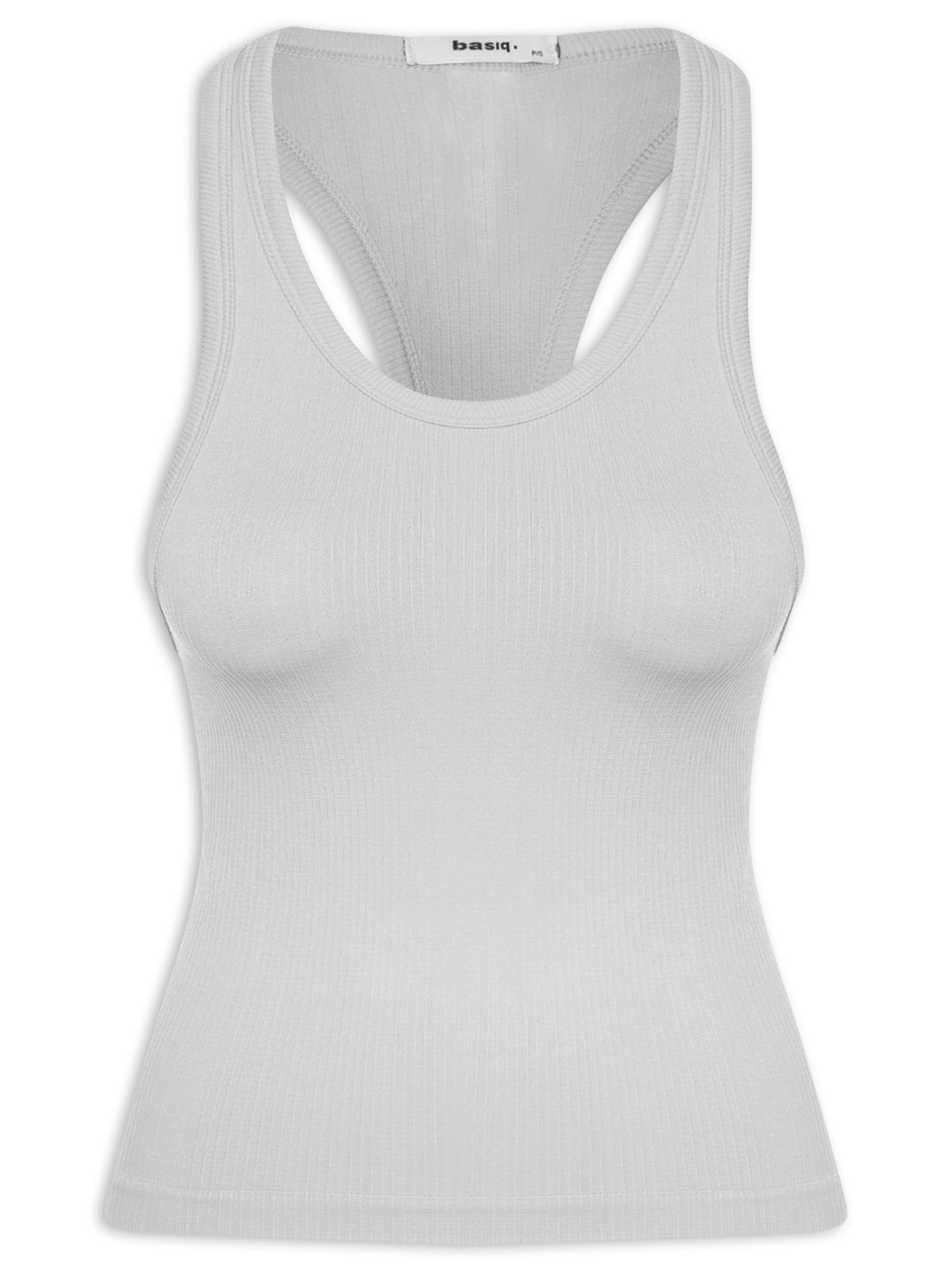 Regata Feminina Poliamida Canelada Nadadora Cinza Basiq