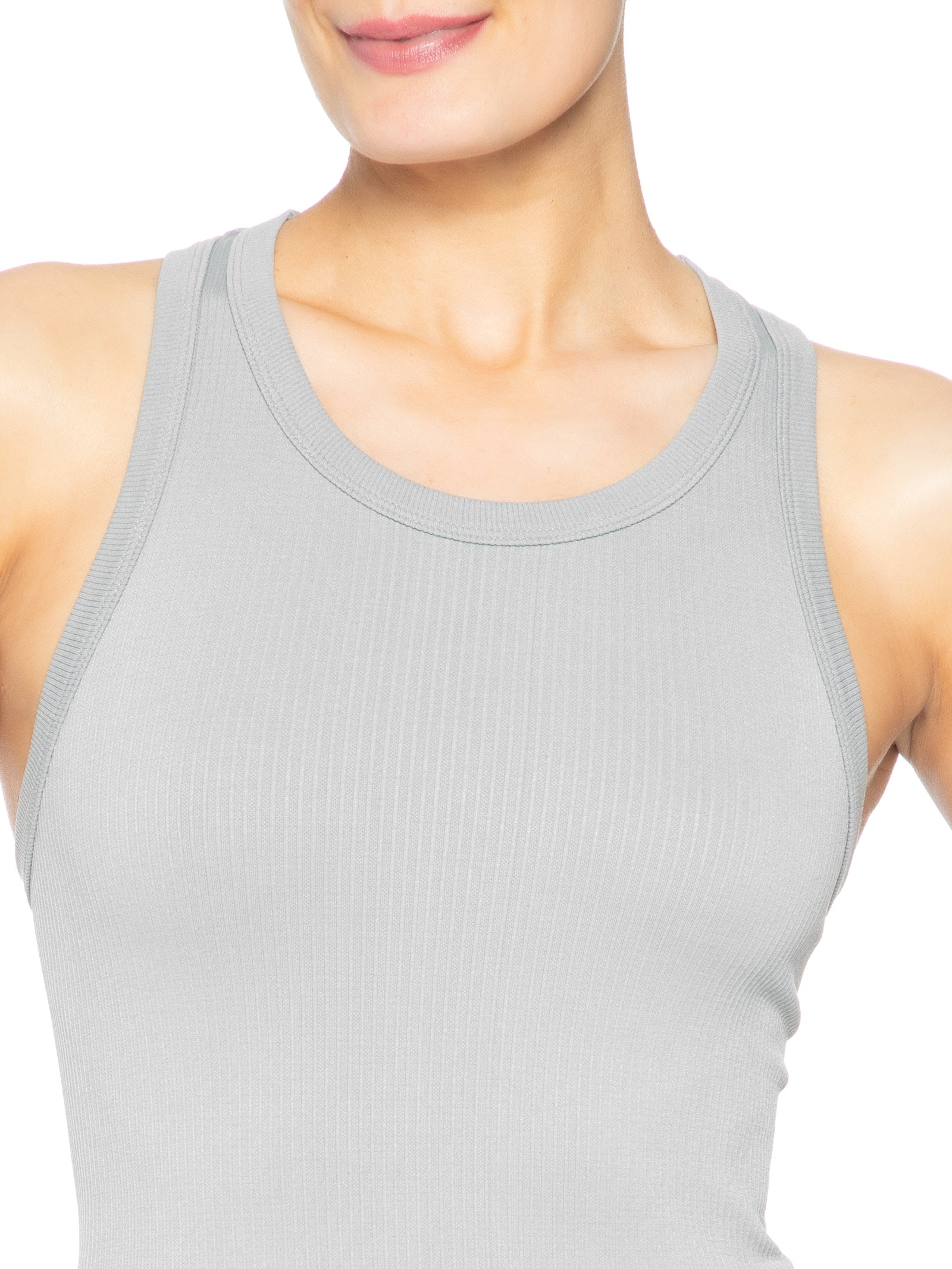 Regata Feminina Poliamida Canelada Nadadora Cinza Basiq