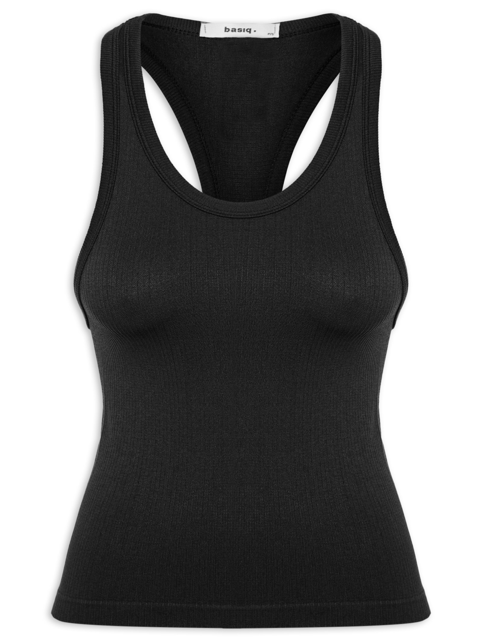 Regata Feminina Poliamida Canelada Nadadora Preto Basiq