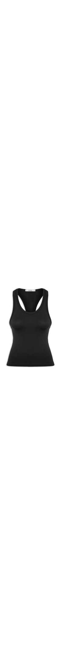 Regata Feminina Poliamida Canelada Nadadora - Preto