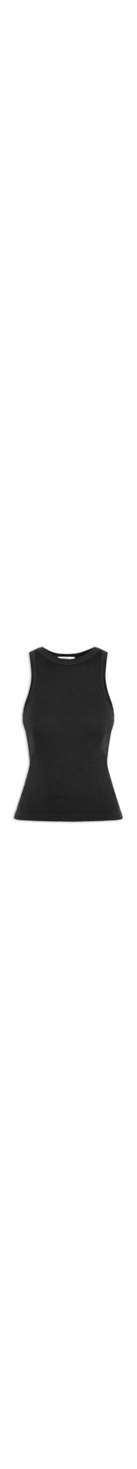 Regata Feminina Poliamida Canelada - Preto