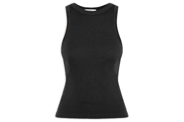 Regata Feminina Poliamida Canelada - Preto