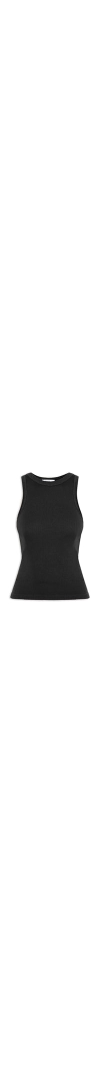 Regata Feminina Poliamida Canelada - Preto