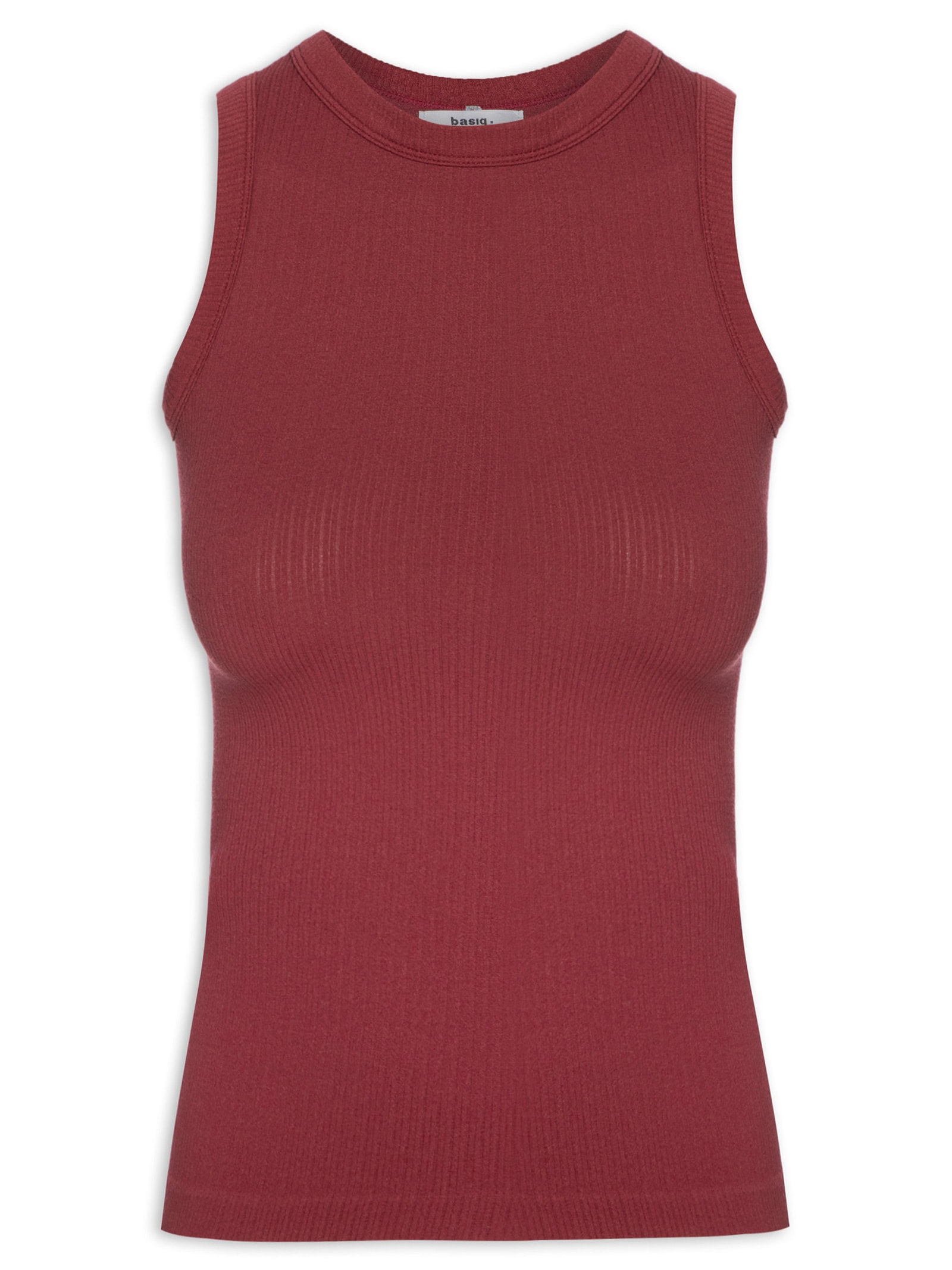 Regata Feminina Poliamida Canelada Vermelho Basiq