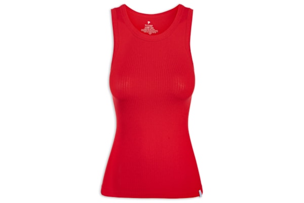 Regata Feminina Poliamida Canelada - Vermelho