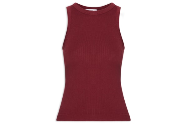 Regata Feminina Poliamida Canelada - Vermelho